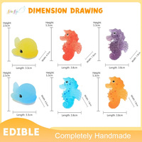 Animales marinos en forma de pastel de azúcar Toppers comestibles para hornear postres decoraciones hechas a mano 3D fabricante proveedor