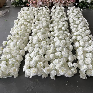 H26 Chemin de Table Floral en Roses de Soie Artificielles pour Mariage, Fête, Événement, Décoration d'Allée, Rangée de Fleurs de Table à Manger, Composition Florale - Product Image 3