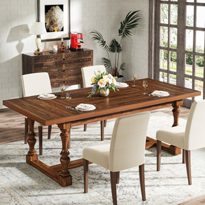 Bộ lạc bằng gỗ bàn ăn bàn bếp với rắn gỗ chân cho 8 người - Product Image 2