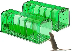 صندوق صيد آمن للبشري، صندوق بلاستيكي قابل لإعادة الاستخدام، مصيدة نفق ذكية لصيد الحيوانات الحية، مصائد الفئران المنزلية القوارض، مصيدة الفأر البلاستيكية
