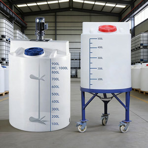 Serbatoio Conico in Polietilene Alimentare ad Alte Prestazioni da 500L con Motore AC e Dispersore per Miscelazione di Liquidi Chimici - Product Image 1