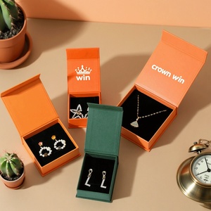 Custom Logo Biodegradable Rigid Cardboard <b>Magnetic</b> Paper Jewelry Boxes Packaging and Craft Necklace <b>Bracelet</b> Ring Gift Box - Product Image 1