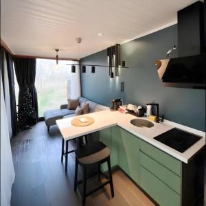 Solution <span class=keywords><strong>moderne</strong></span> intégrée pour maison minuscule Estates préfabriquées pour le glamping avec cabine et tente dôme Matériau <span class=keywords><strong>en</strong></span> acier et configurations de salle de bain - Product Image 4