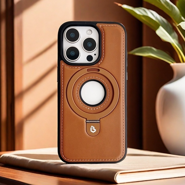 High Quality Magnetic Phone Holder Protective Case for IPhone12 13 14 15 16 Pro Featuring Leather Material Wireless Conveniently