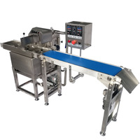 PAPA Nouvelle machine de glaçage au chocolat entièrement automatique de petite taille avec ventilateur de refroidissement et bande transporteuse en acier inoxydable 304