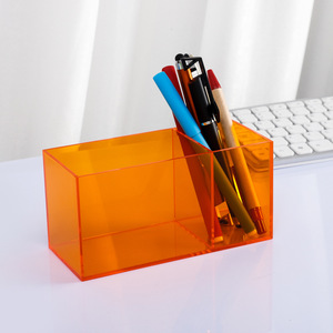 Organizador <span class=keywords><strong>de</strong></span> Escritorio Moderno y Minimalista <span class=keywords><strong>de</strong></span> Acrílico Transparente Grueso con 2 Compartimentos <span class=keywords><strong>para</strong></span> Bolígrafos y Brochas <span class=keywords><strong>de</strong></span> Maquillaje - Product Image 6