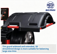 Machine d'équilibrage de roues automatique durable BJS-590, équipement d'équilibrage de pneus entièrement automatique à double laser pour centre de service des pneus