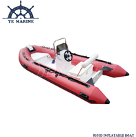 Coque gonflable de fibre de verre de bateau de nervure de PVC de la CE/Hypalon avec 4 le moteur hors-bord de la course 60HP