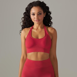 Sujetadores deportivos JAC22 D2509 para mujer, estilo europeo y americano, <span class=keywords><strong>sin</strong></span> costuras, de punto, con espalda hermosa, tipo halter, top fijo, para yoga. - Product Image 6