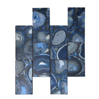 Bleu foncé jet d'encre impression Arts verre métro carreaux salle de bain cuisine panneau mural dosseret bande brique verre mosaïque