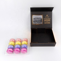 Boîte cadeau magnétique en carton rigide pliable de luxe, impression personnalisée, 12 paquets, boîte d'emballage pour macarons, fermeture magnétique