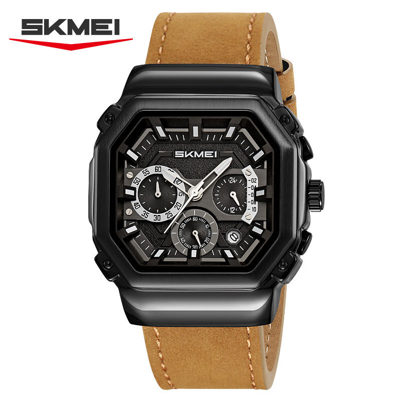 Black/light brown-leather