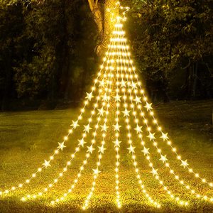 Led Cây giáng sinh Topper Sao đèn trong nhà/ngoài trời Xmas trang trí nội thất với PVC Thác Cổ Tích chuỗi cho các bên Patio trang trí - Product Image 1