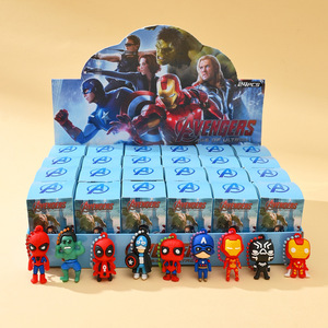 24 piezas/set Llaveros de los Vengadores de <span class=keywords><strong>Marvel</strong></span>, Caja Sorpresa de Capitán América y Iron Man, Colgante de Muñeco de Dibujos Animados de Moda para Bolsos, Juguete Infantil - Product Image 1