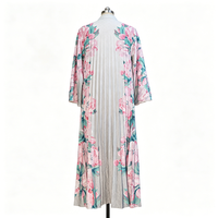 Robe musulmane modeste grande taille à manches longues, coupe ample, longueur ras du sol, Abaya à sequins avec broderie florale perlée, Moyen-Orient