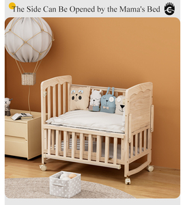 Nuovo Arrivo Culla in Legno per Neonati con Zanzariera, Funzione Dondolo e Apertura Laterale per Letto Adulti, 2 Colori, Direttamente dalla Fabbrica - Product Image 4