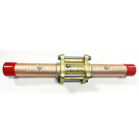 Válvula de cierre de cobre rojo para tubería de oxígeno médico, manguera con conexión de púas, válvula de retención de gas médico para sistema de suministro de oxígeno