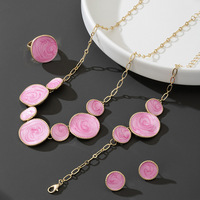 HL White Drip Oil Set-Bracelet circulaire irrégulier de conception de niche européenne américaine Collier Boucle d'oreille Bague Bijoux plaqués or