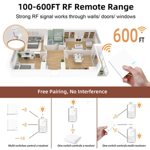 Grit không dây Ánh Sáng trần từ xa thiết lập 200m phạm vi RF điều khiển với 8-năm pin cho bóng đèn sợi đốt 10A mô-đun chuyển đổi OEM - Product Image 5