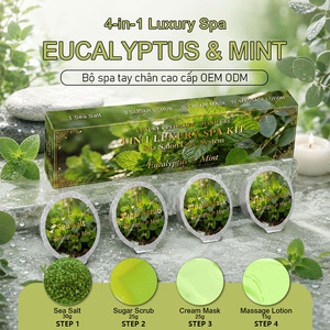 Kit de Pédicure 4-en-1 Menthe Eucalyptus Soin des Pieds Exfoliant aux Sels Marins Herbal Spa Faible MOQ Vente en Gros en Stock - Product Image 1