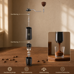 เครื่องบดกาแฟแบบพกพา F18S อลูมิเนียมอัลลอยด์ ดีไซน์โค้งมน 5 ดาว CNC 420 Burr ลูกปืนคู่ น้ำหนักเบา 566 กรัม เหมาะสำหรับใช้<span class=keywords><strong>ที่</strong></span>บ้านและออฟฟิศ - Product Image 4