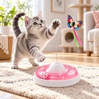Elektrisches Schmetterlings-Katzenspielzeug mit Rollkugelbahn, Interaktiver Teaser für Hauskatzen