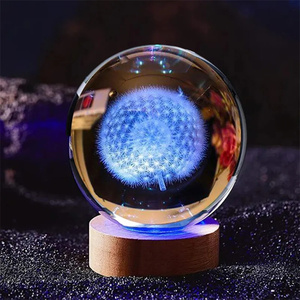 Bola de cristal 3D de 6cm, modelo de tierra en miniatura grabado con láser, esfera, artesanía de cristal, decoración del hogar, adorno, luz de globo - Product Image 4