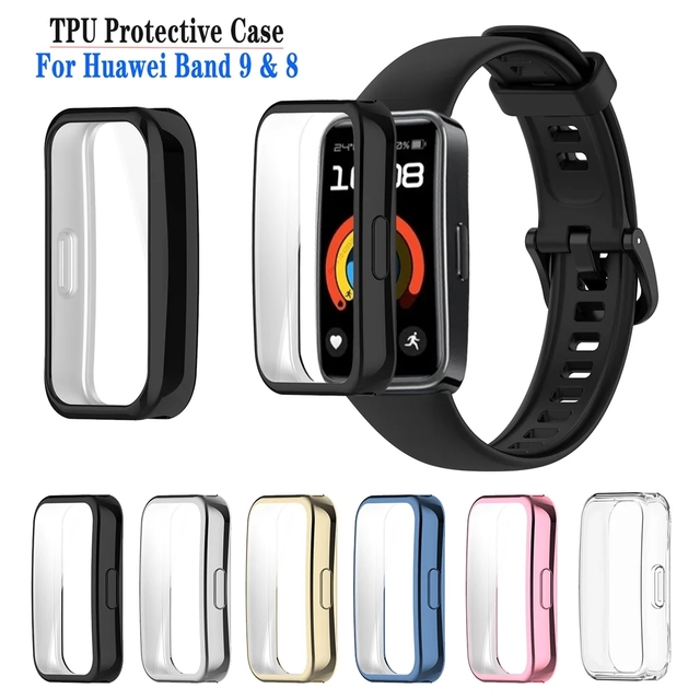 BEEFLYPOWER TPU+Glass Full HD Protective Cover Soft Case for Huawei Band 8/9/10 Case Watch Accessories