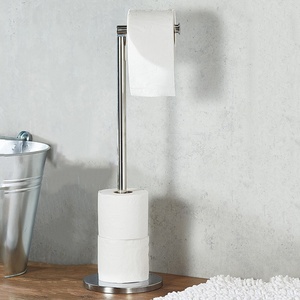 Portarotolo per <span class=keywords><strong>Carta</strong></span> <span class=keywords><strong>Igienica</strong></span> Verticale Moderno in Acciaio Inossidabile Spazzolato Cromato Ecologico per Bagno - Product Image 4