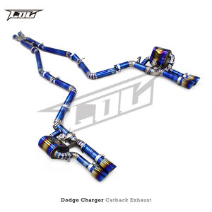 Tuyau d'échappement léger en titane pour <span class=keywords><strong>Dodge</strong></span> <span class=keywords><strong>Charger</strong></span> <span class=keywords><strong>V6</strong></span> 3.6L <span class=keywords><strong>2016</strong></span>-2023 avec collecteur intermédiaire et silencieux à clapets, embouts bleu brûlé - Product Image 6