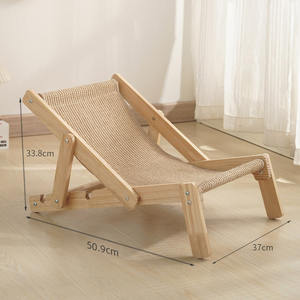 Juguete para Mascotas, Cojín Plegable para Interiores, Rascador, Silla de Descanso para Gatos Reemplazable, Cama para Gatos de Madera Maciza con Cuerda de Cáñamo Integrada - Product Image 6