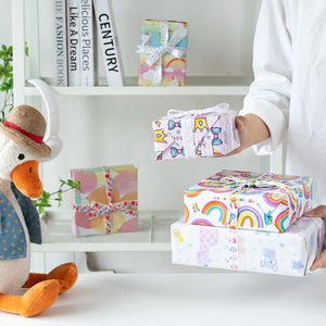 Venta al por mayor 80g Día Internacional del Niño papel tisú 43*300cm regalo lujo embalaje personalizado rollo de papel de regalo - Product Image 4