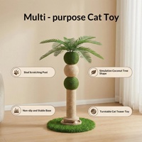 Griffoir pour chat en forme de cocotier avec jouet tournant, décoration palmier artificiel, griffoir en sisal pour chats d'intérieur