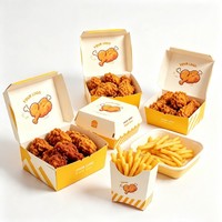Boîte d'emballage jetable pour la restauration rapide, de qualité alimentaire, recyclable, pour poulet frit, hamburgers, frites, boîte en papier
