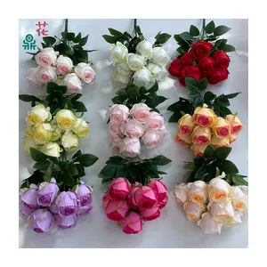 High End 10 Head Rose Bud Photography Layout Silk Flower Home Decoration And Simulation Flowers