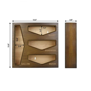 Wholesale -Bamboo wood black gold supplier ziplock bag storage organizer for kitchen