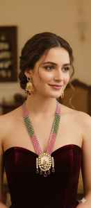 Conjunto de collar y pendientes Polki premium, joyería de moda para bodas, producto hecho a mano al por mayor. - Product Image 6