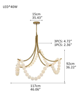 Lustre en albâtre de style français moderne, forme de collier en laiton, lustre en marbre pour salon, hôtel, villa, décoration intérieure