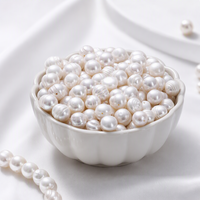 Perles en vrac de culture d'eau douce naturelles 9-11mm, presque rondes, blanches, pour la fabrication de bijoux DIY, accessoires et composants