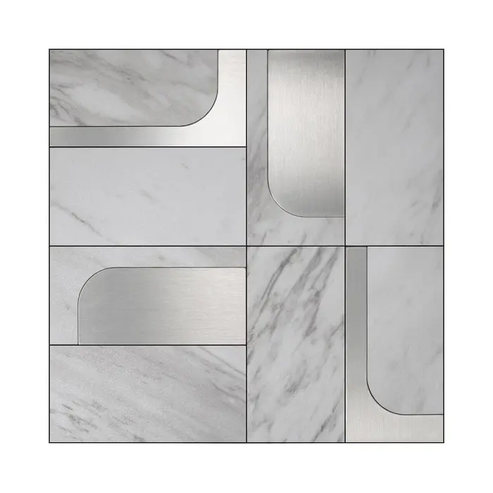 Buccia e Bastone In Alluminio con PVC Mattonelle di Mosaico Bastone su Mattonelle Della Parete Della Cucina Backsplash Pannello Composito Foglio di FAI DA TE Impermeabile