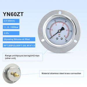 Back Connect 600bar Eksenel Hidrolik Basınç Göstergesi Titreşime Dayanıklı Sıvı Dolu Basınç Göstergesi - Product Image 2