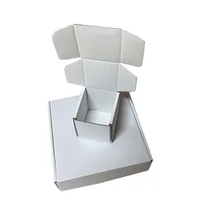 wholesale factory corrugated board 12 x 12 x 2 inch white square mailers boxes with custom logo and print