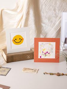 Support de cadre photo carré en carton recyclable avec <span class=keywords><strong>illustration</strong></span> simple pour les peintures à l'aquarelle et aux pastels à l'huile des enfants - Product Image 3