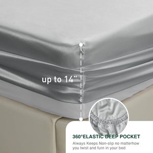 Sẵn Sàng Để Tàu Lụa Satin Khăn Ga Giường Đặt Khách Sạn Sang Trọng Nữ Hoàng Vua Kích Thước Tùy Chỉnh Chất Liệu Tre Satin Tấm Phẳng Cho Giường - Product Image 2