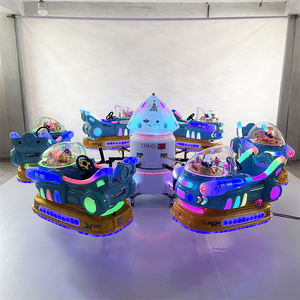 مساحة 6 مقاعد موضوع الفناء الخلفي للأطفال معدات صغيرة Carousel على الطائرة الموسيقى الاطفال مرح جولة الذهاب - Product Image 5