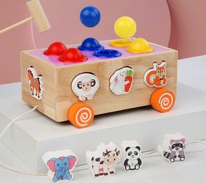 Ensemble de blocs en bois Montessori pour le développement, avec roues, pour garçons et filles, cube d'activités 3-en-1 - Product Image 5