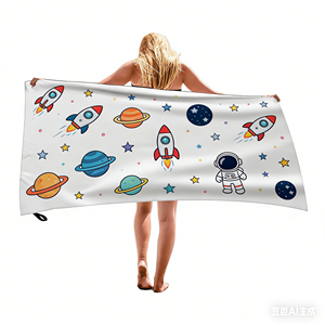 Serviette de plage personnalisée en microfibre de qualité supérieure, anti-sable, séchage rapide, imprimée sur mesure - Product Image 2
