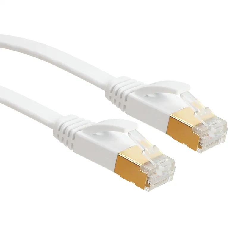 VCOM Cat7 Shielded SSTP Stranded Flat Pure Copper Patch Cord Computer Ethernet Router RJ45 Network Cable
