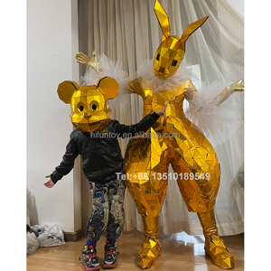 Miroir Tête Costume Cerf Lapin Renne Costume Argent Or Taureau Vache Animal Acrylique Performance Talent Show Dance Props pour Adulte - Product Image 1