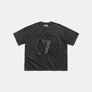 Sins Boxy Tee Heavyweight 100% Cotton Cropped Short Sleeve <b>Shirt</b> Unisex O Neck Street Style Top - Product Image 3